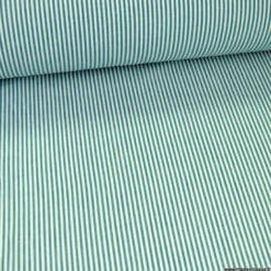 Tissu à rayures pétrole et blanc - OEKO TEX