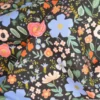Tissu Rifle Paper en coton imprimé fleurs Wild rose fond noir - collection Primavera