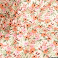 Tissu Rifle Paper en coton imprimé fleurs Blush Rosa - collection Primavera