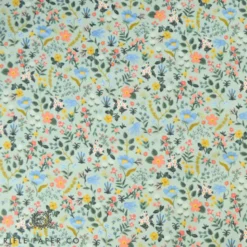 Tissu Rifle Paper motif fleurs fond céladon - collection Curio