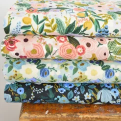 Tissu Rifle Paper motif fleurs - Vintage Garden metallic