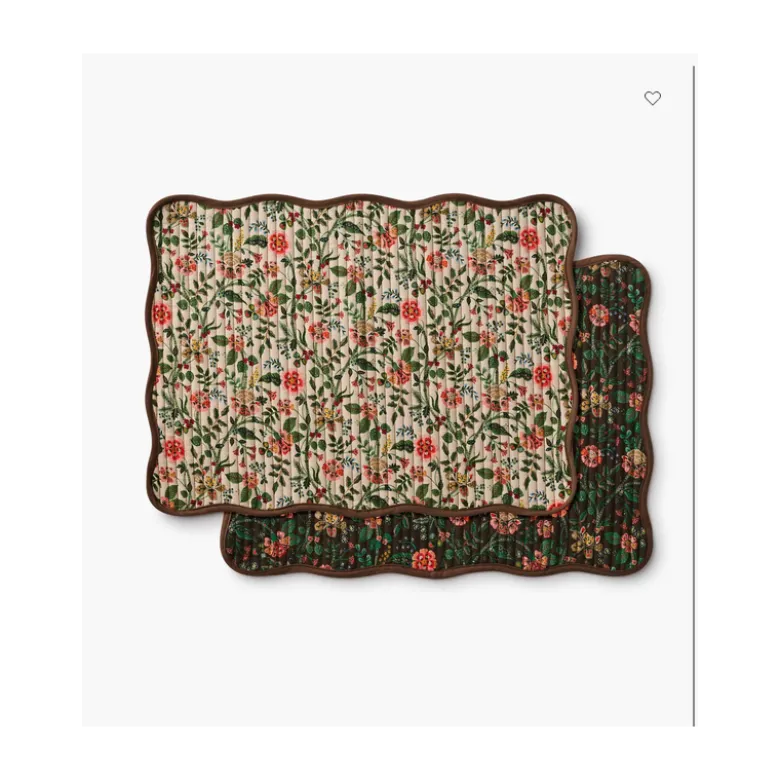 Tissu Rifle Paper motif fleurs indiennes fond cacao - Collection Gracie