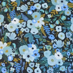 Tissu Rifle Paper motif fleurs - Collection Garden Party bleu