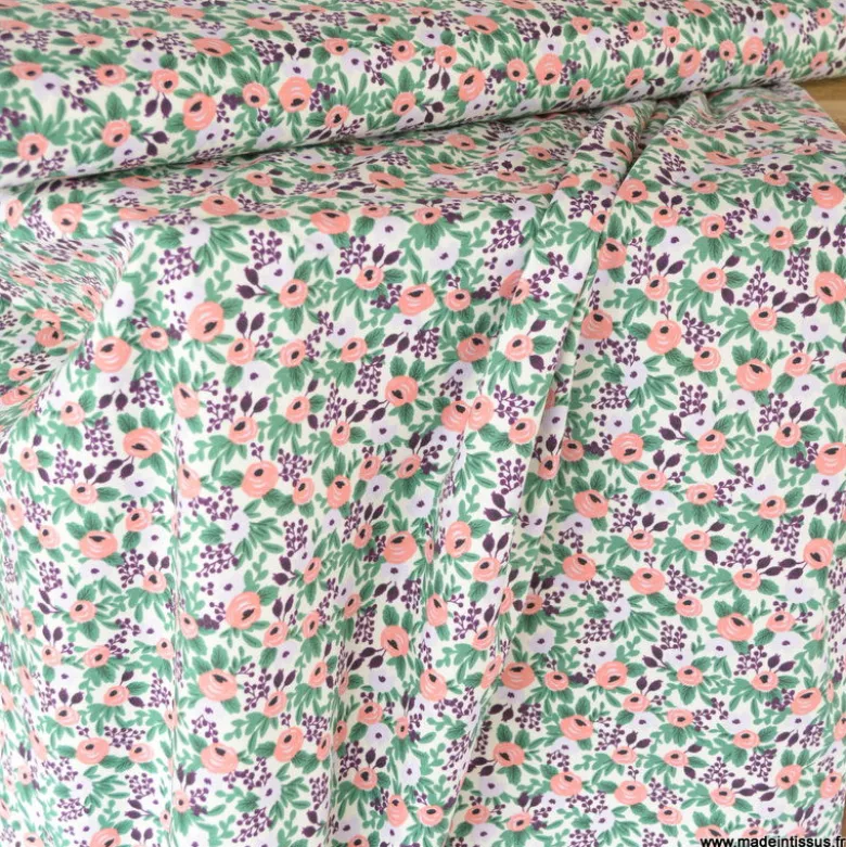 Tissu Rifle Paper motif fleurs Orchard Rosa Lavender- Collection Garden Party