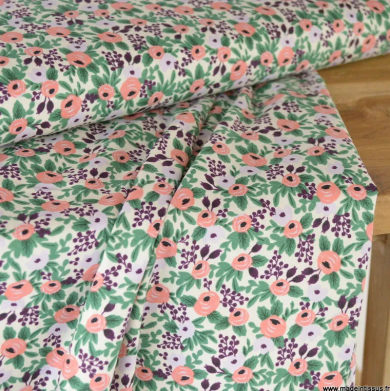 Tissu Rifle Paper motif fleurs Orchard Rosa Lavender- Collection Garden Party