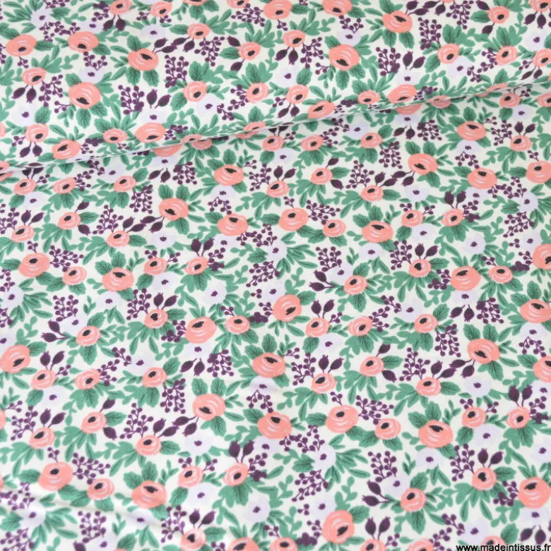 Tissu Rifle Paper motif fleurs Orchard Rosa Lavender- Collection Garden Party