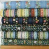Tissu Rifle Paper motif rayures vertes, lilas et bleu - Collection Gracie