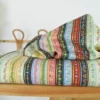 Tissu Rifle Paper motif rayures roses, bordeaux et vertes - Collection Gracie
