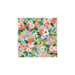Tissu Rifle Paper Orchard motif fleurs grand motif fond vert menthe - Collection Garden Party