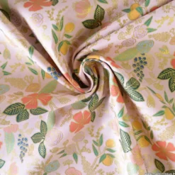 Tissu Rifle Paper Orchard motif petites fleurs Blush métallisé - Collection Garden Party