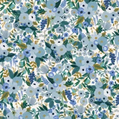 Tissu Rifle Paper Petite Rose motif fleurs Bleues - Collection Garden Party