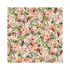 Tissu Rifle Paper Petite Rose motif fleurs rose et Aubergine - Collection Garden Party
