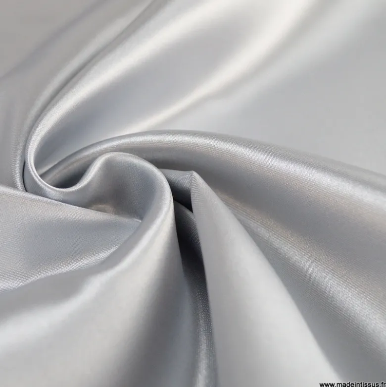 Tissu Satin Biba uni Argent - premier prix