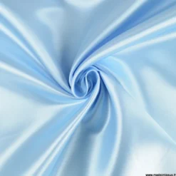 Tissu Satin Biba uni bleu ciel - premier prix