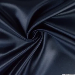 Tissu Satin Biba uni bleu marine - premier prix
