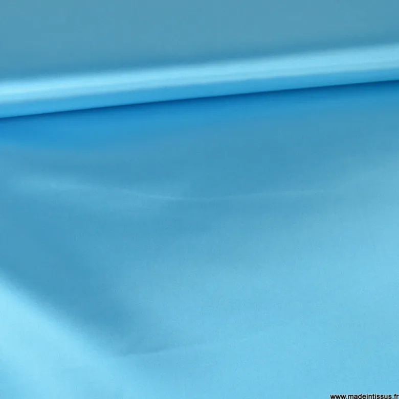 Tissu Satin Biba uni bleu - premier prix