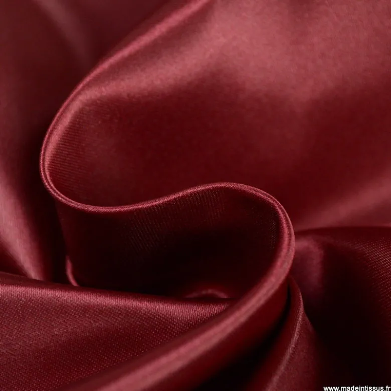 Tissu Satin Biba uni Bordeaux - premier prix