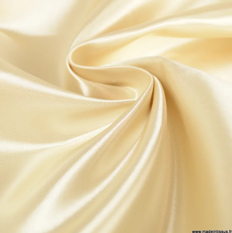 Tissu Satin Biba uni Ecru - premier prix