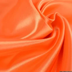 Tissu Satin Biba uni orange - premier prix
