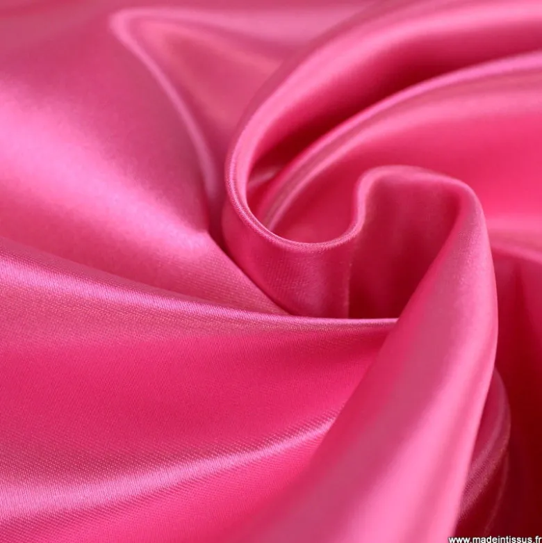 Tissu Satin Biba uni Rose fuchsia - premier prix