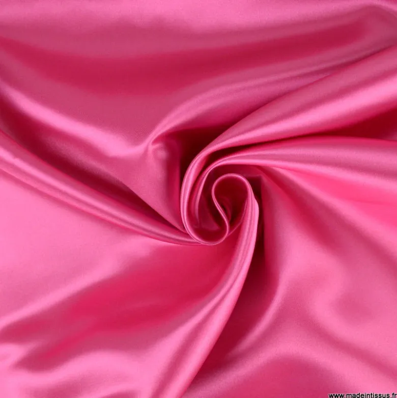 Tissu Satin Biba uni Rose fuchsia - premier prix