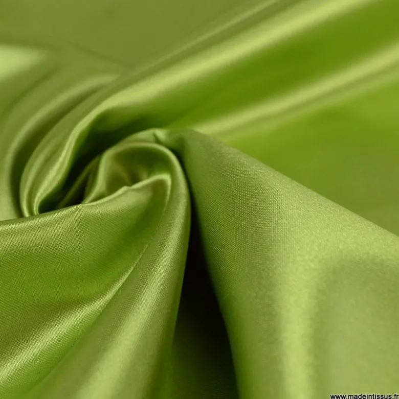 Tissu Satin Biba uni Vert olive - premier prix