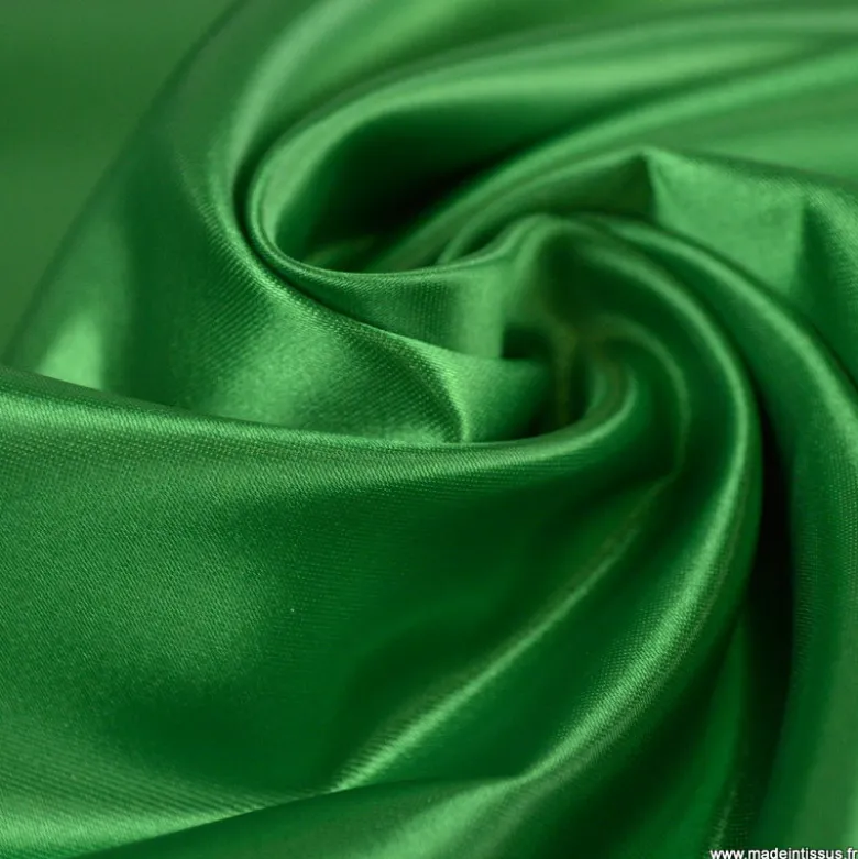 Tissu Satin Biba uni Vert - premier prix