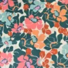 Tissu Satin de coton motif fleurs multi fond écru
