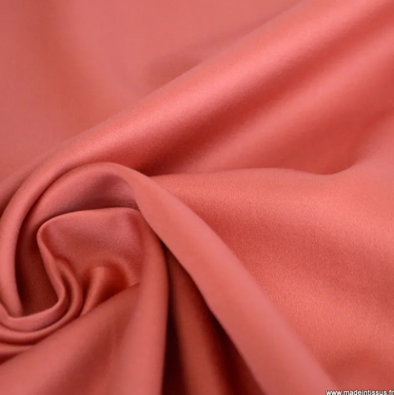 Tissu Satin de coton - Rose Blush