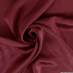 Tissu Satin de Soie - Bordeaux