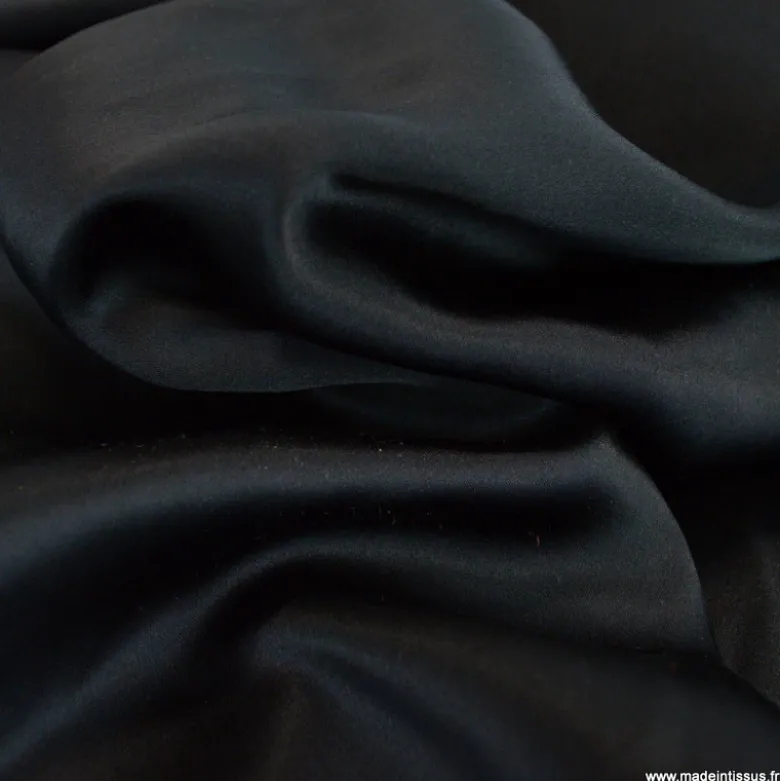 Tissu Satin de Soie - Noir