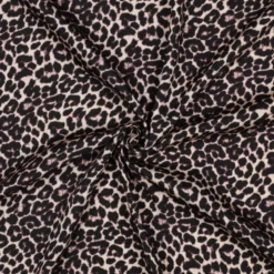 Tissu Satin de Viscose Léopard - Noir et beige