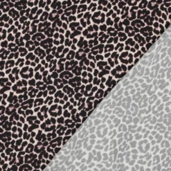 Tissu Satin de Viscose Léopard - Noir et beige