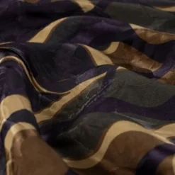 Tissu satin de viscose motif abstrait – Chocolat