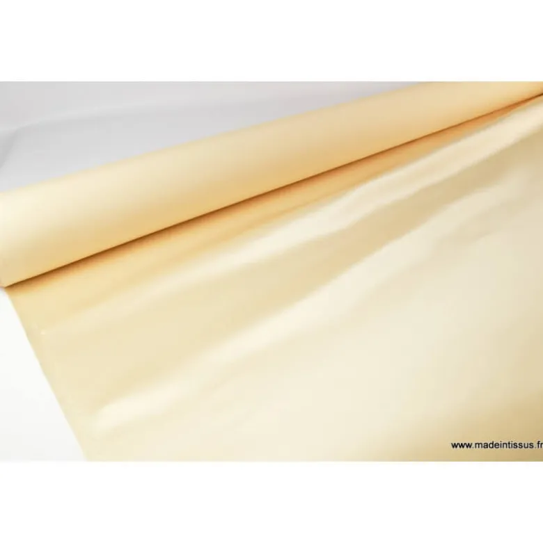 Tissu Satin duchesse polyester nougat