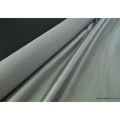 Tissu Satin duchesse polyester gris souris .