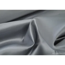 Tissu Satin duchesse polyester gris souris .