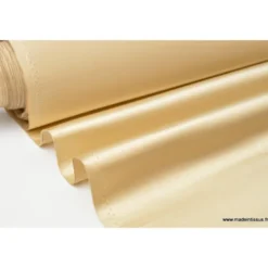 Tissu Satin duchesse polyester beige camel