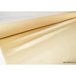 Tissu Satin duchesse polyester beige camel