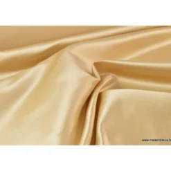 Tissu Satin duchesse polyester beige camel