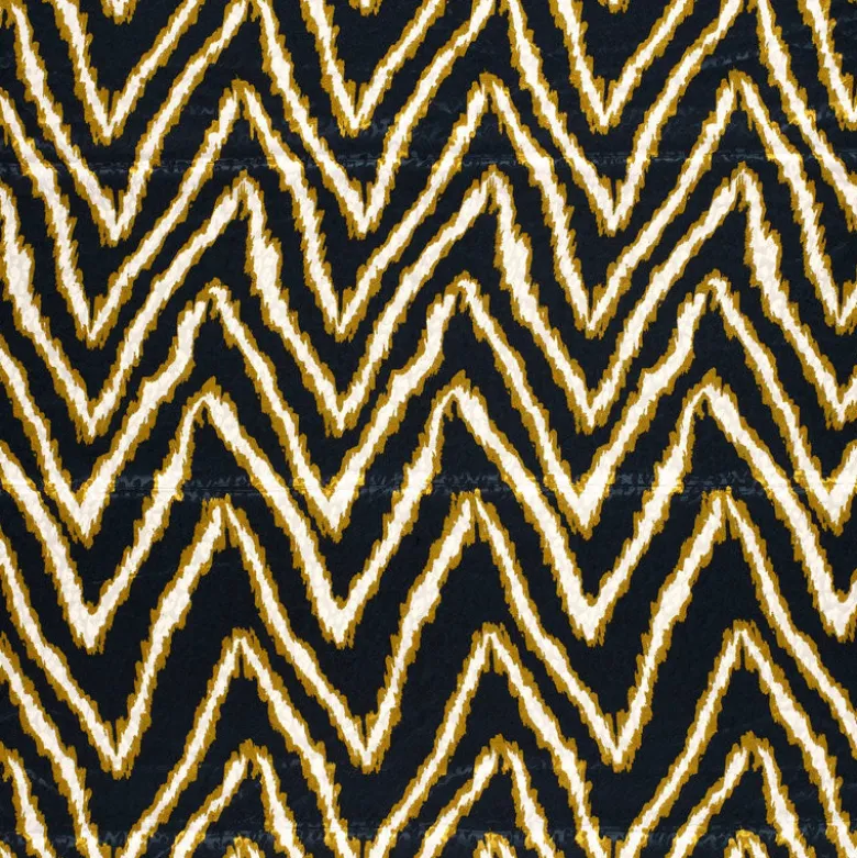 Tissu Satin léopard géométrique bleu, ocre et beige - oeko tex