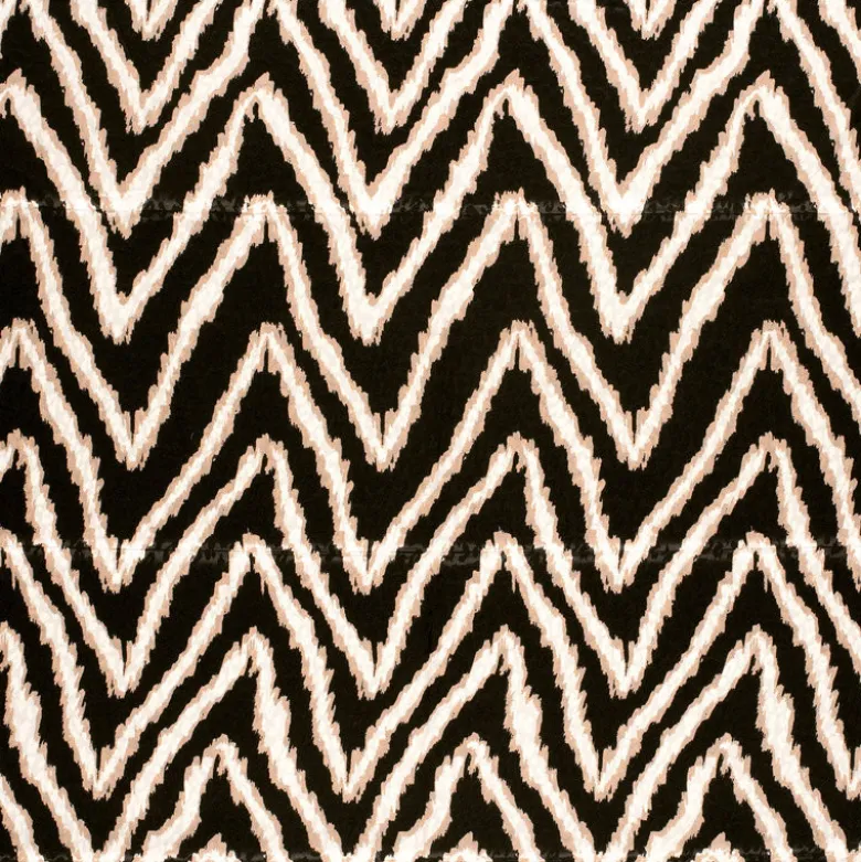 Tissu Satin léopard géométrique Noir et beige - oeko tex