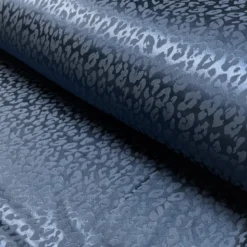 Tissu Satin Léopard ton sur ton bleu - oeko tex