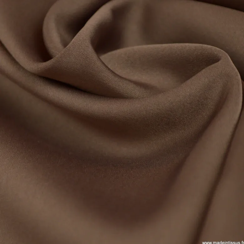 Tissu Satin microfibre fluide Taupe