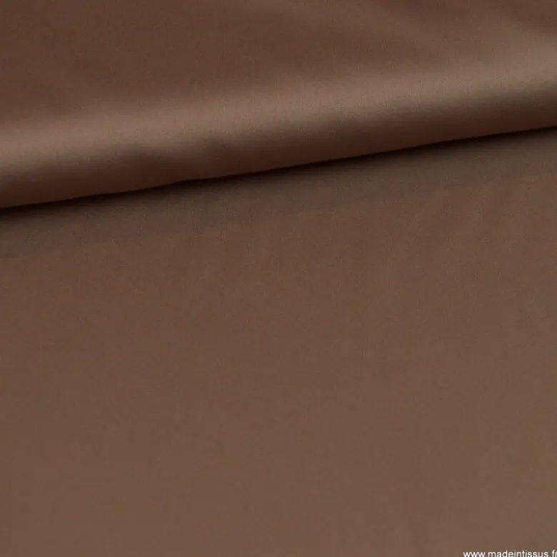Tissu Satin microfibre fluide Taupe