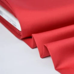 Tissu Satin microfibre fluide rouge hermès