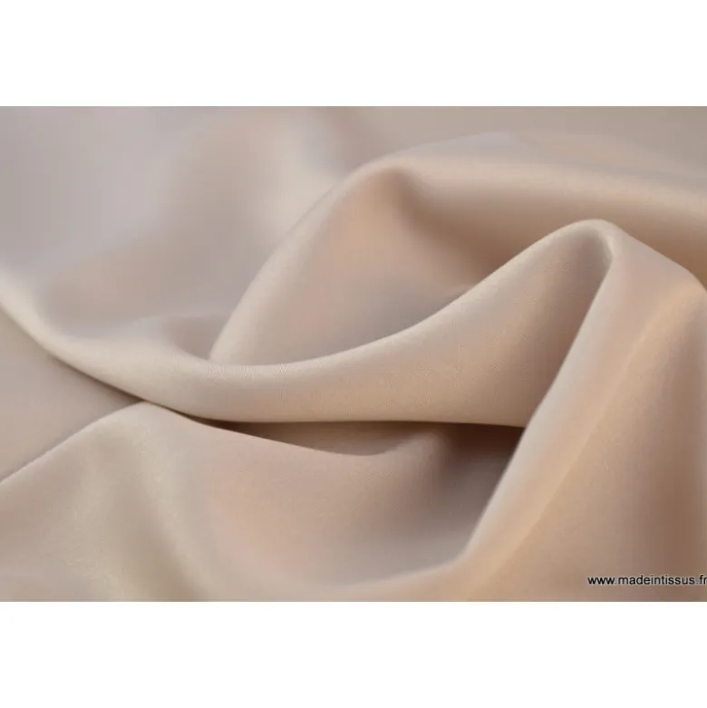 Tissu Satin microfibre fluide beige