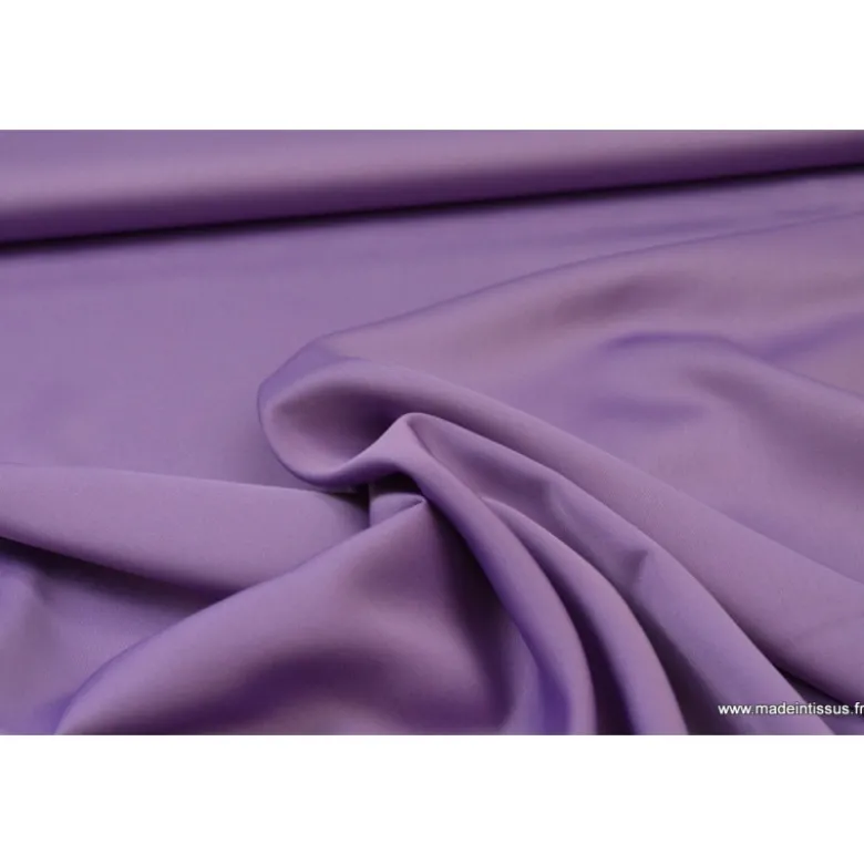 Tissu satin microfibre fluide uni parme