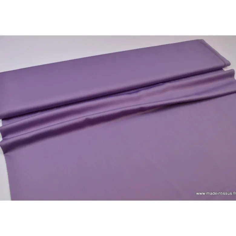 Tissu satin microfibre fluide uni parme