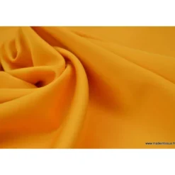 Tissu satin microfibre fluide uni moutarde